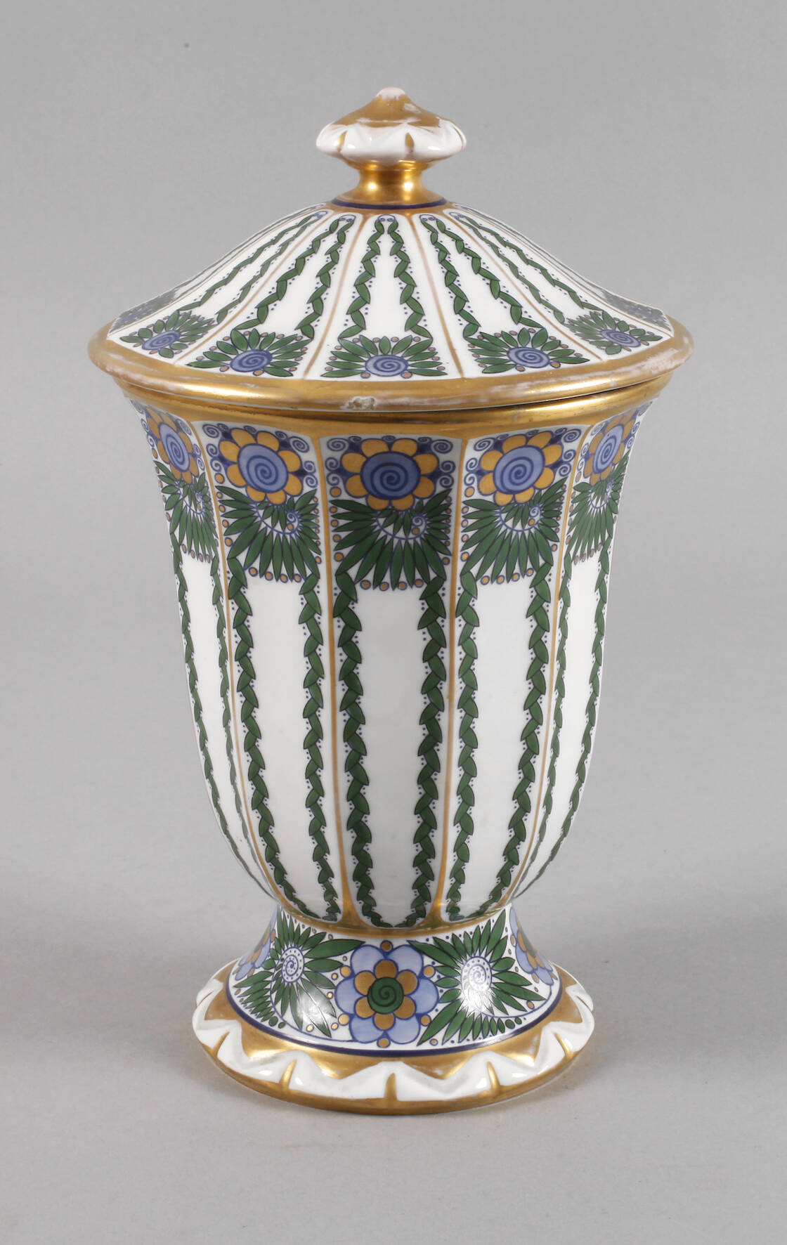 Tettau Deckelvase Art déco