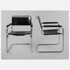 Zwei Stahlrohrsessel Thonet