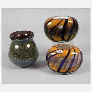 Drei Vasen Studioglas