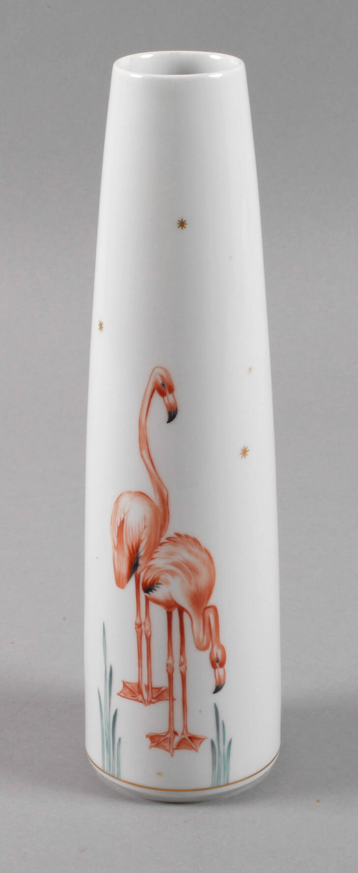 Meissen Vase mit Flamingomotiv