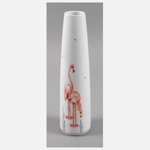 Meissen Vase mit Flamingomotiv