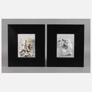 Volkstedt zwei allegorische Wandreliefs