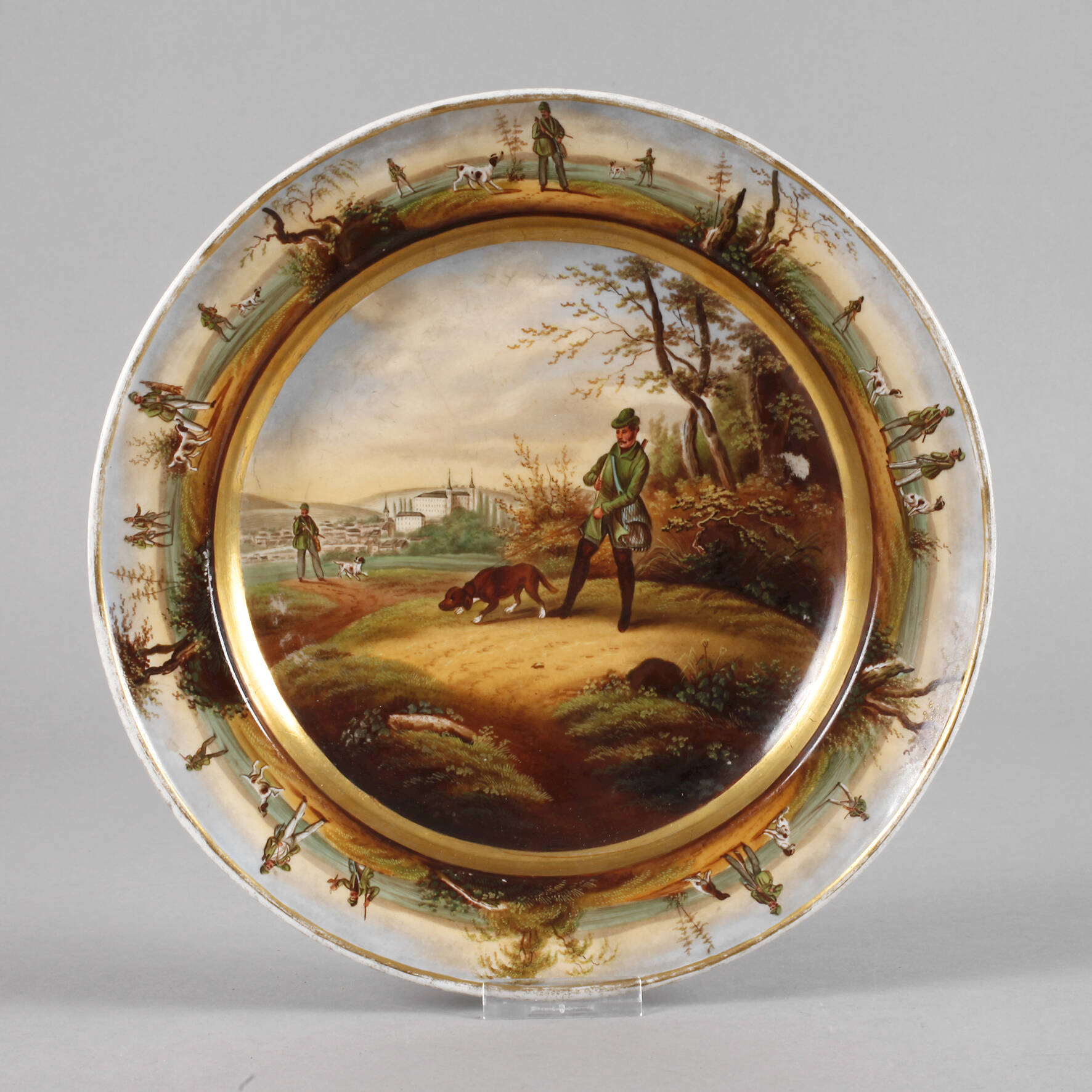 Jagdteller mit Stadtansicht Schleiz