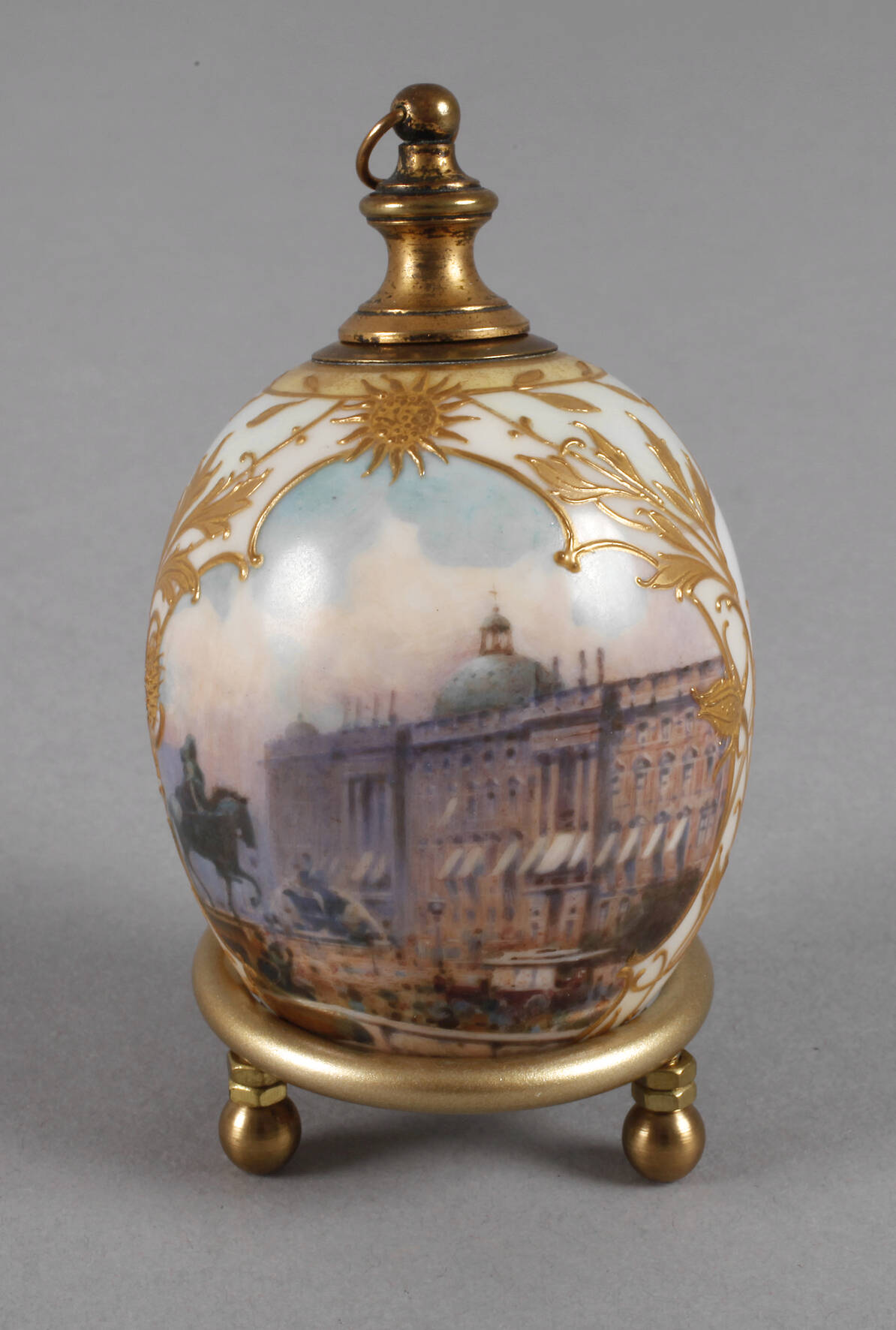 KPM Berlin Osterei-Flakon mit Schlossansicht