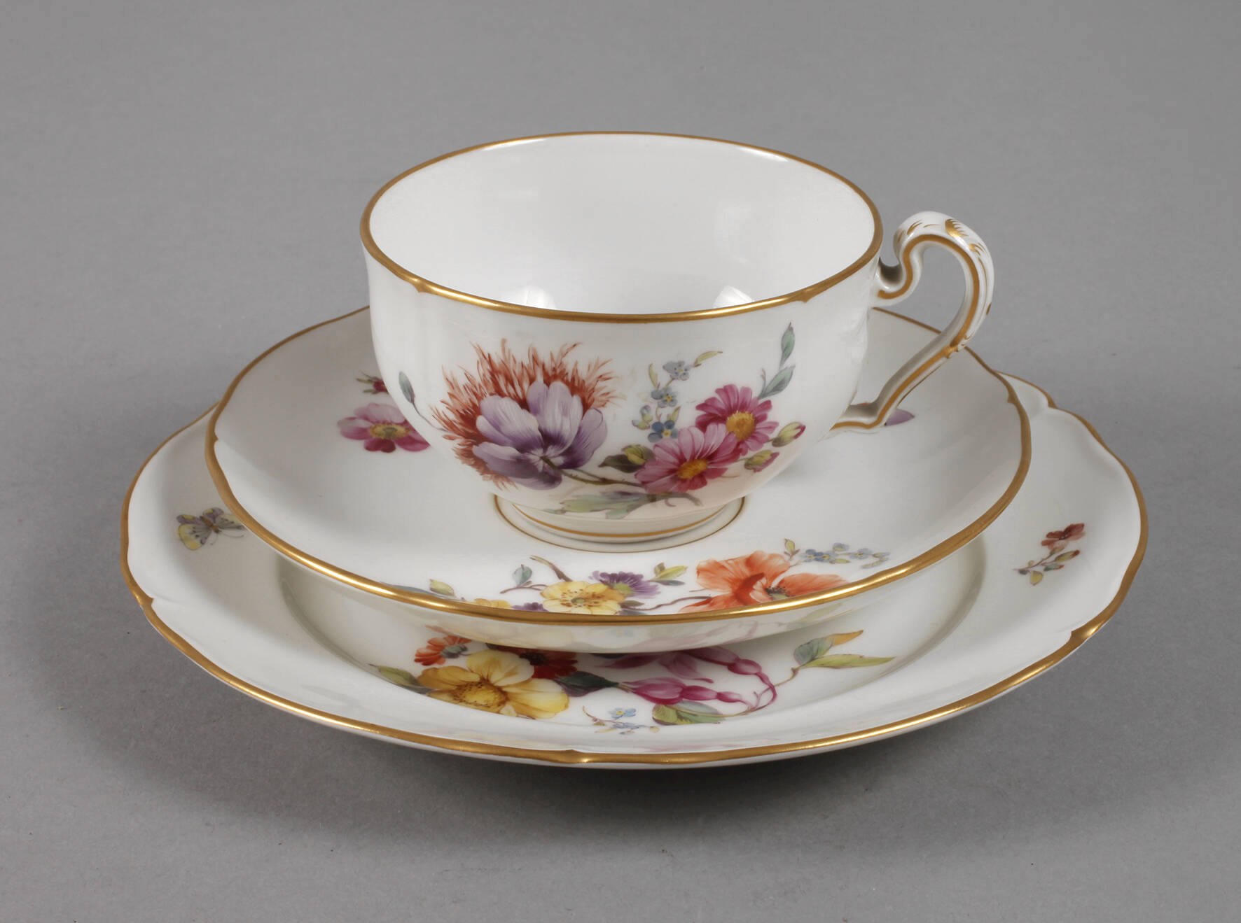 KPM Berlin Teegedeck "Blumen mit Insekten"