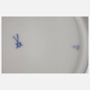 Meissen zehn Speiseteller "Blaue Blume mit Goldgräsern"