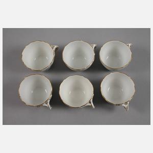 Meissen Mokkaservice "Blaue Blume mit Insekten"