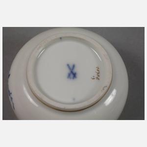 Meissen Mokkaservice "Blaue Blume mit Insekten"