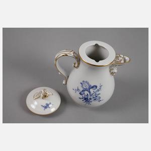 Meissen Mokkaservice "Blaue Blume mit Insekten"