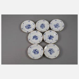 Meissen Teeservice "Blaue Blume mit Insekten"