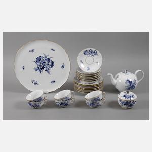 Meissen Teeservice "Blaue Blume mit Insekten"