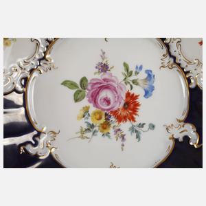 Meissen Prunkschale mit blauem Fond