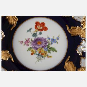 Meissen Prunkschale mit blauem Fond