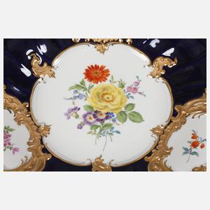 Meissen Prunkschale mit blauem Fond