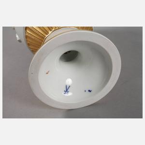 Meissen "Schlangenhenkelvase" mit Blumenmalerei