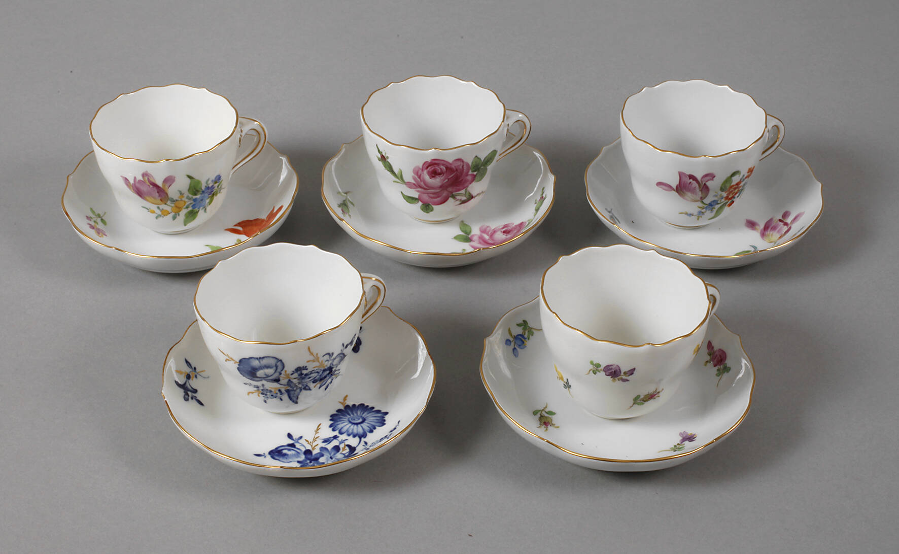 Meissen Konvolut Mokkatassen
