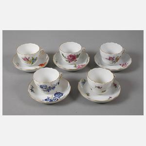 Meissen Konvolut Mokkatassen