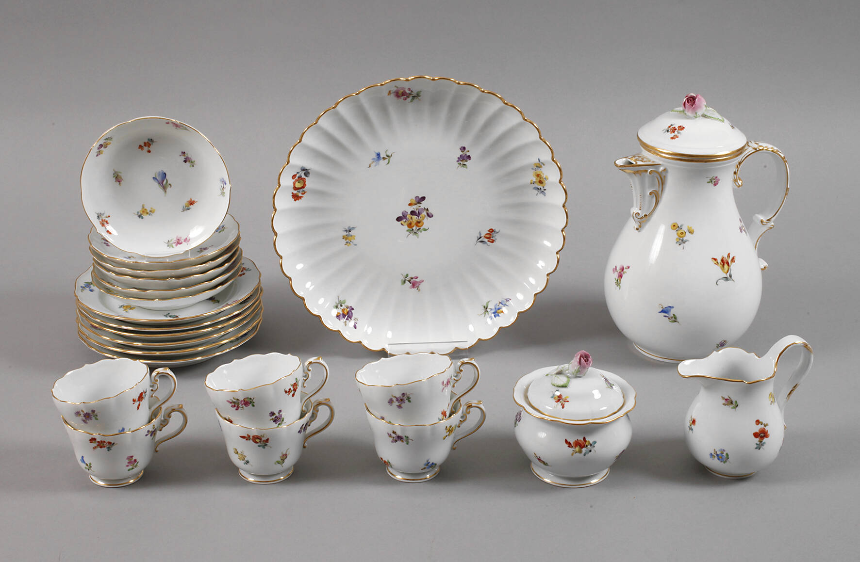Meissen Kaffeeservice Streublümchendekor