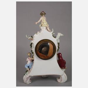 Meissen Jahreszeiten-Tischuhr und Paar Beisteller