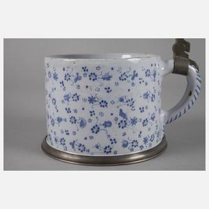 Seltener Ansbacher Fayencewalzenkrug