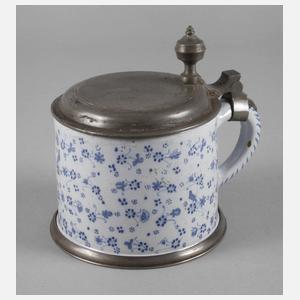 Seltener Ansbacher Fayencewalzenkrug