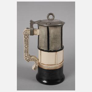 Bierkrug als Grubenlampe