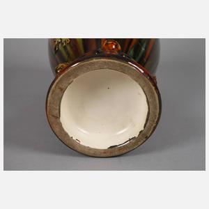 Große Deckelvase Laufglasur