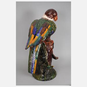 Übergroßer Keramik-Papagei