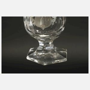Biedermeierglas mit Wappen