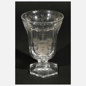 Biedermeierglas mit Wappen