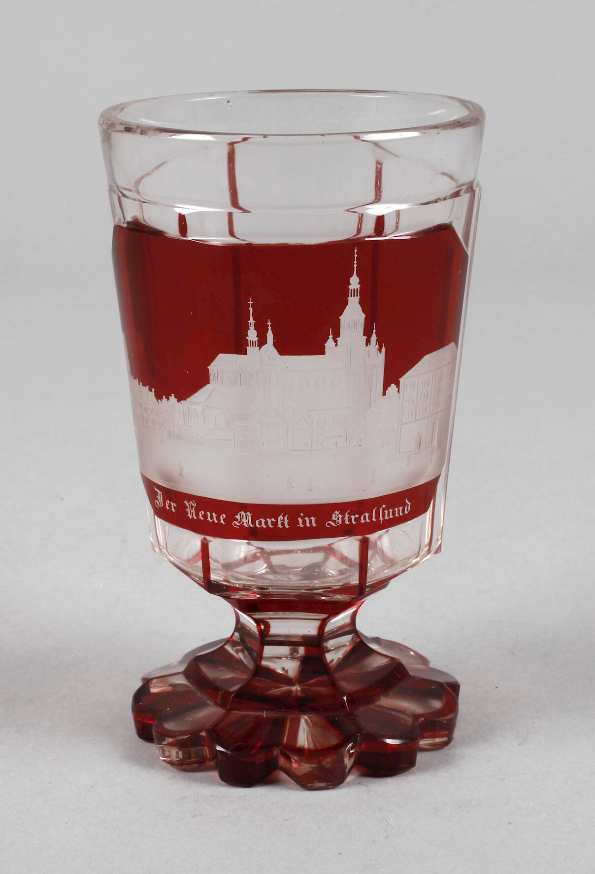 Biedermeier Ansichtenglas Stralsund