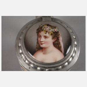Spätbiedermeier-Krug mit Mädchenbildnis