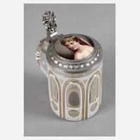 Spätbiedermeier-Krug mit Mädchenbildnis111