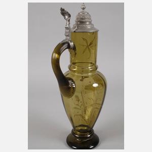 Große Bierkanne mit Zinndeckel