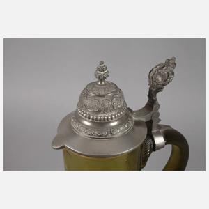 Große Bierkanne mit Zinndeckel