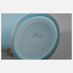 Milchglasvase mit asiatischem Reiherdekor