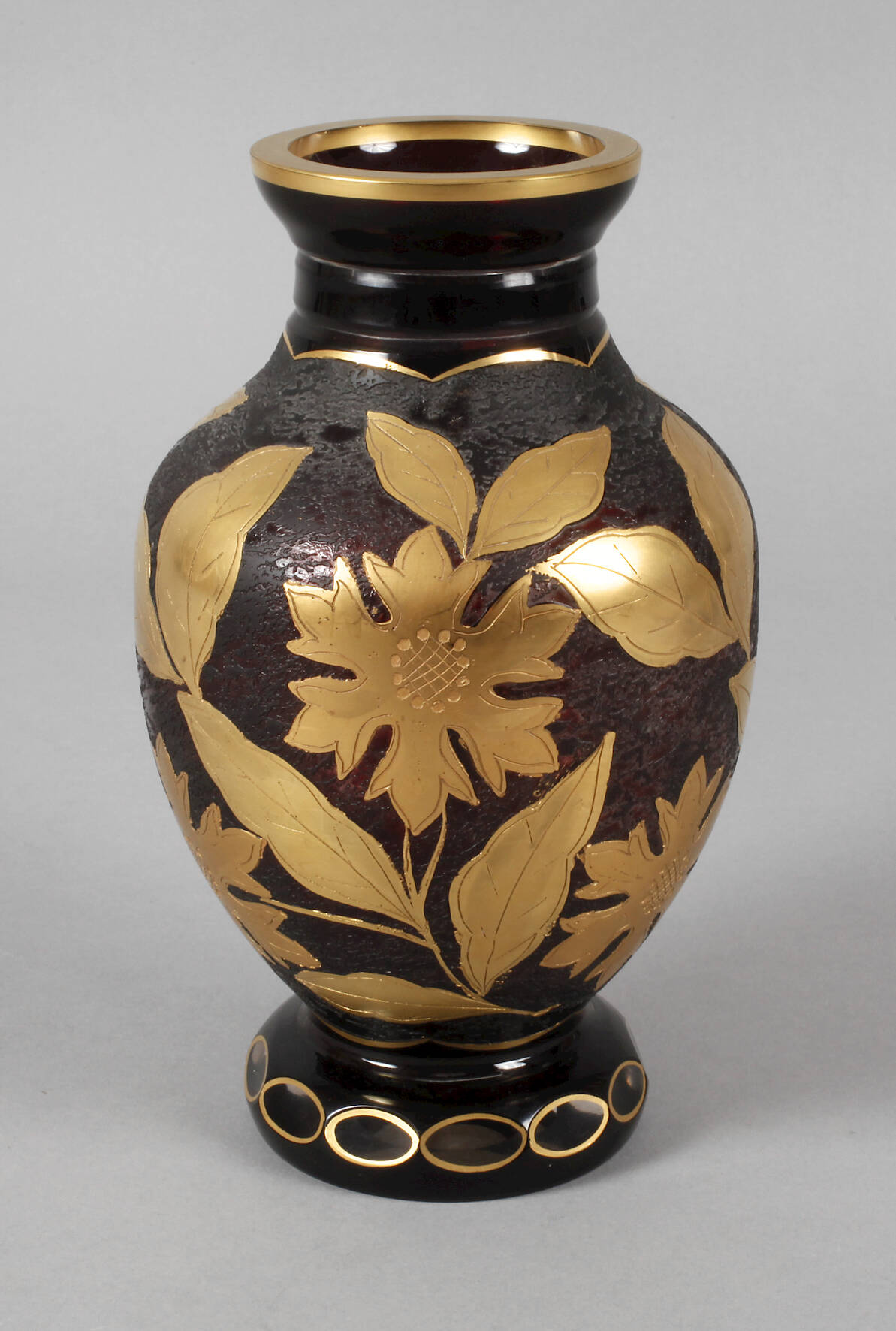 Ätzglasvase Art déco