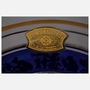 Val St. Lambert Fußschale mit Figurenfries