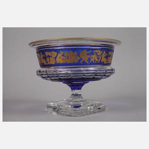 Val St. Lambert Fußschale mit Figurenfries