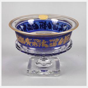 Val St. Lambert Fußschale mit Figurenfries