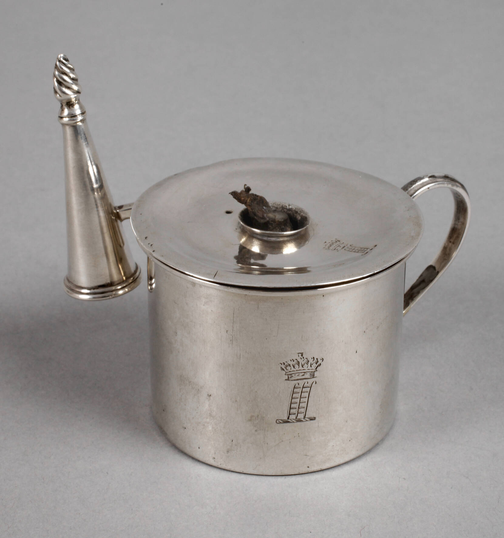 Silber englischer Wachsstockhalter