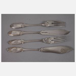 Silber Fischbesteck für zwölf Personen