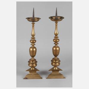 Zwei große barocke Messingleuchter