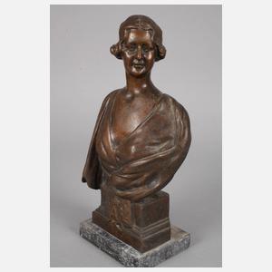 Paar Bronzebüsten belgisches Königspaar