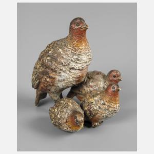 Wiener Bronze Gruppe Rebhühner