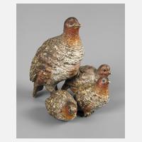 Wiener Bronze Gruppe Rebhühner111