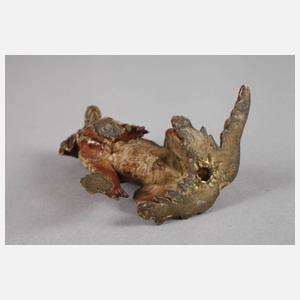 Wiener Bronze sitzender Hund