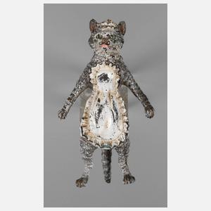Wiener Bronze Katze als Dienstmädchen