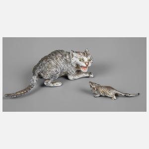 Wiener Bronze Katz und Maus