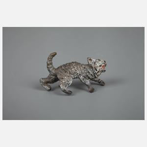 Wiener Bronze Katze und Korb